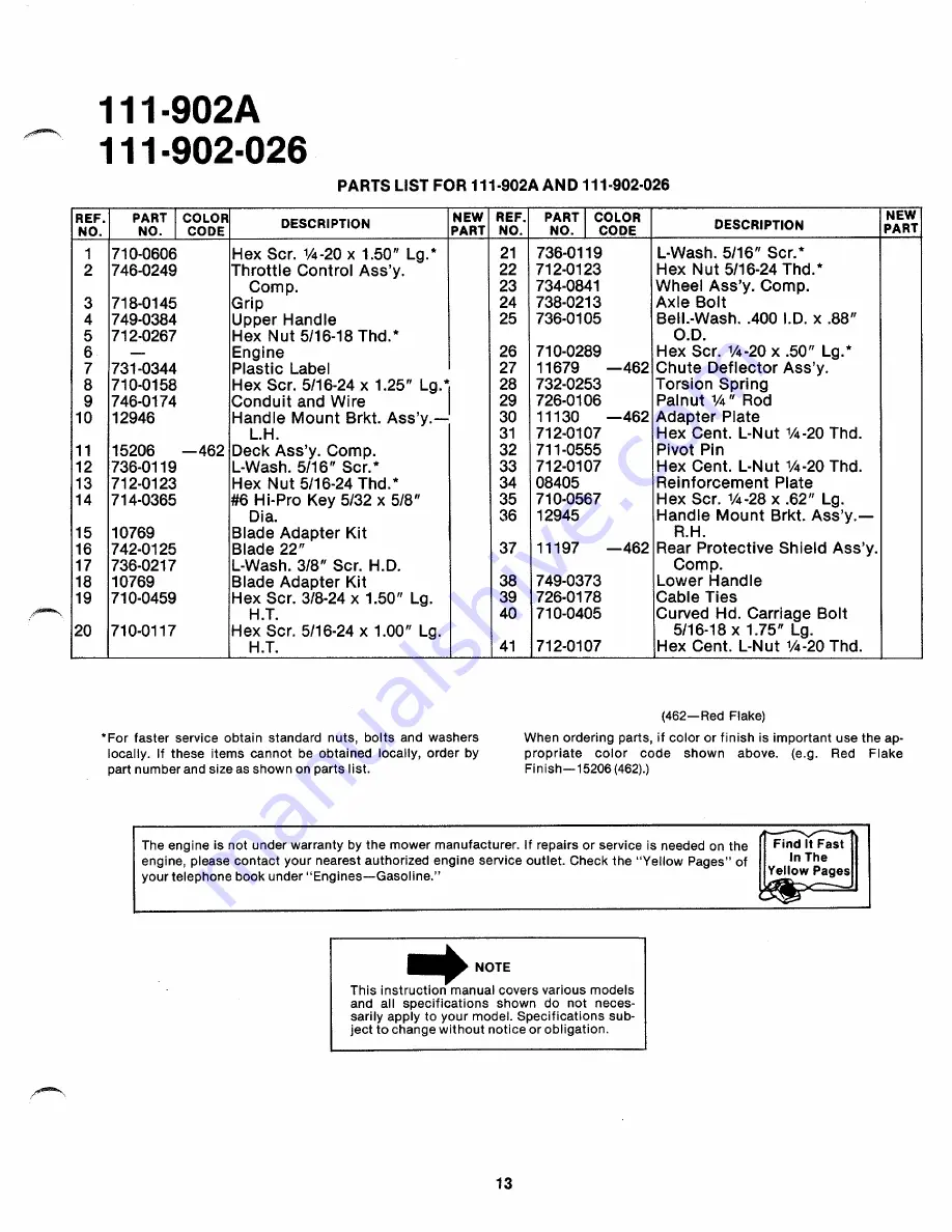 MTD 111-902-026 Owner'S Manual Download Page 13