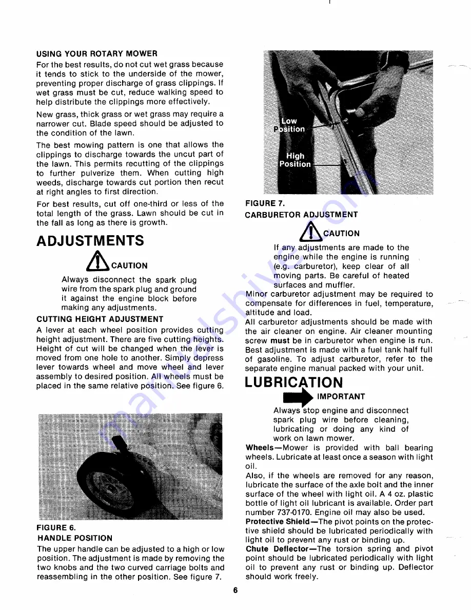 MTD 112-671A Owner'S Manual Download Page 6