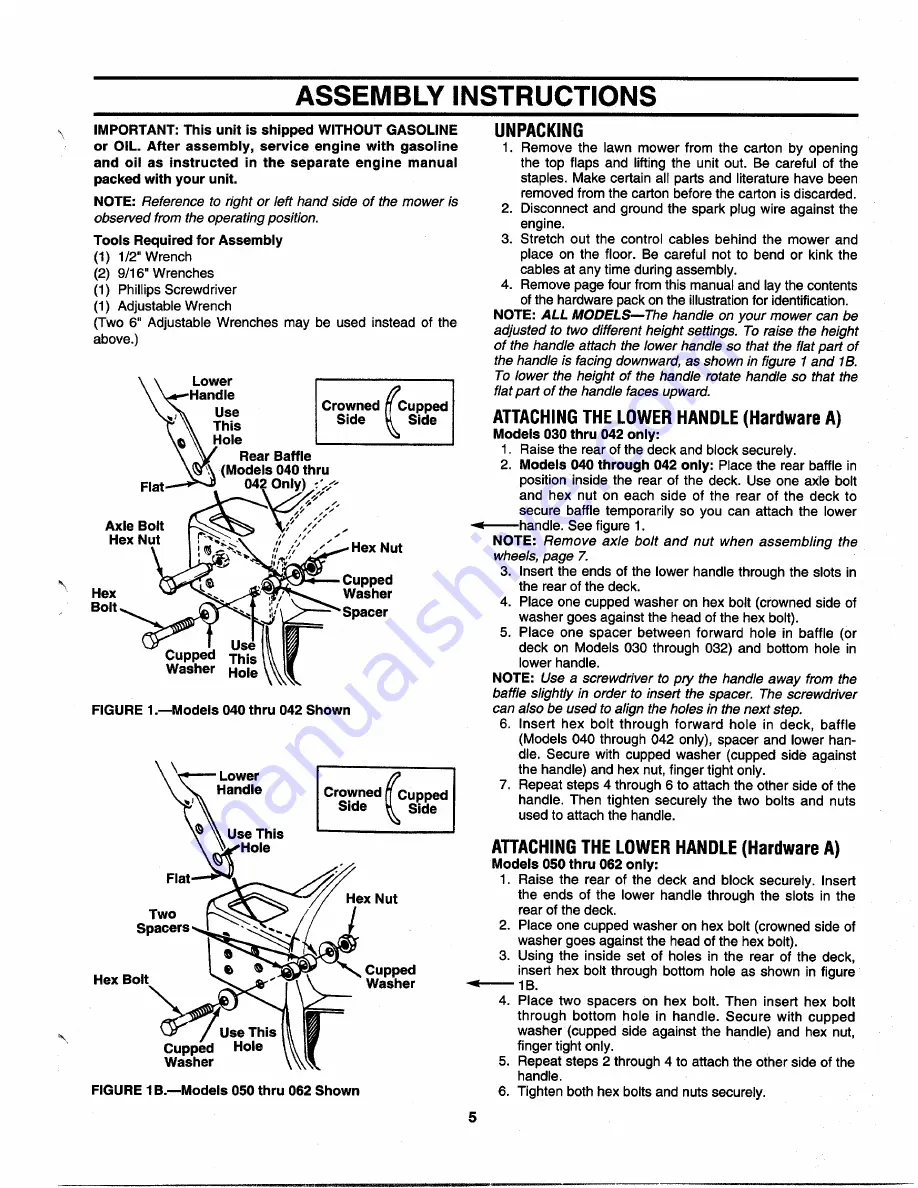 MTD 113-030A000 Series Owner'S Manual Download Page 5