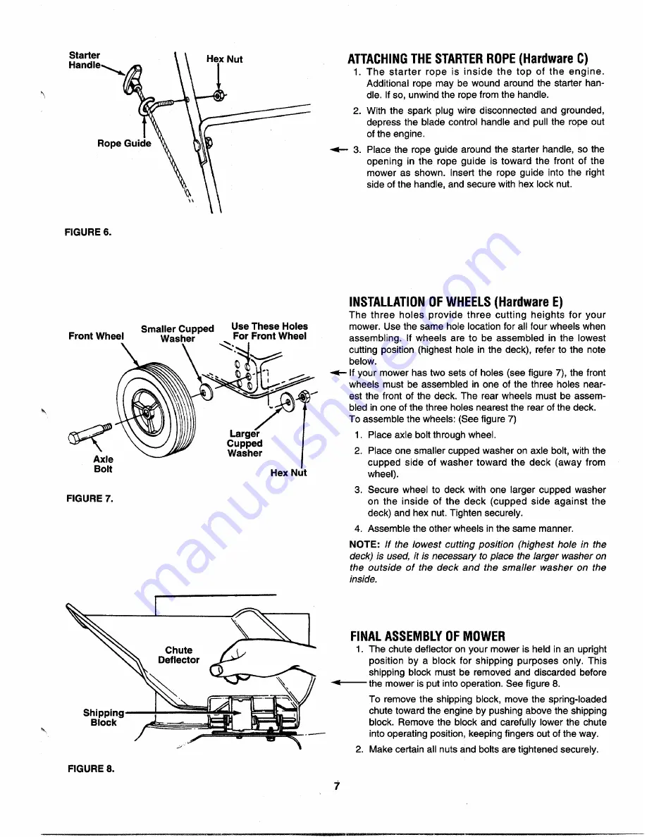 MTD 113-030A000 Series Owner'S Manual Download Page 7