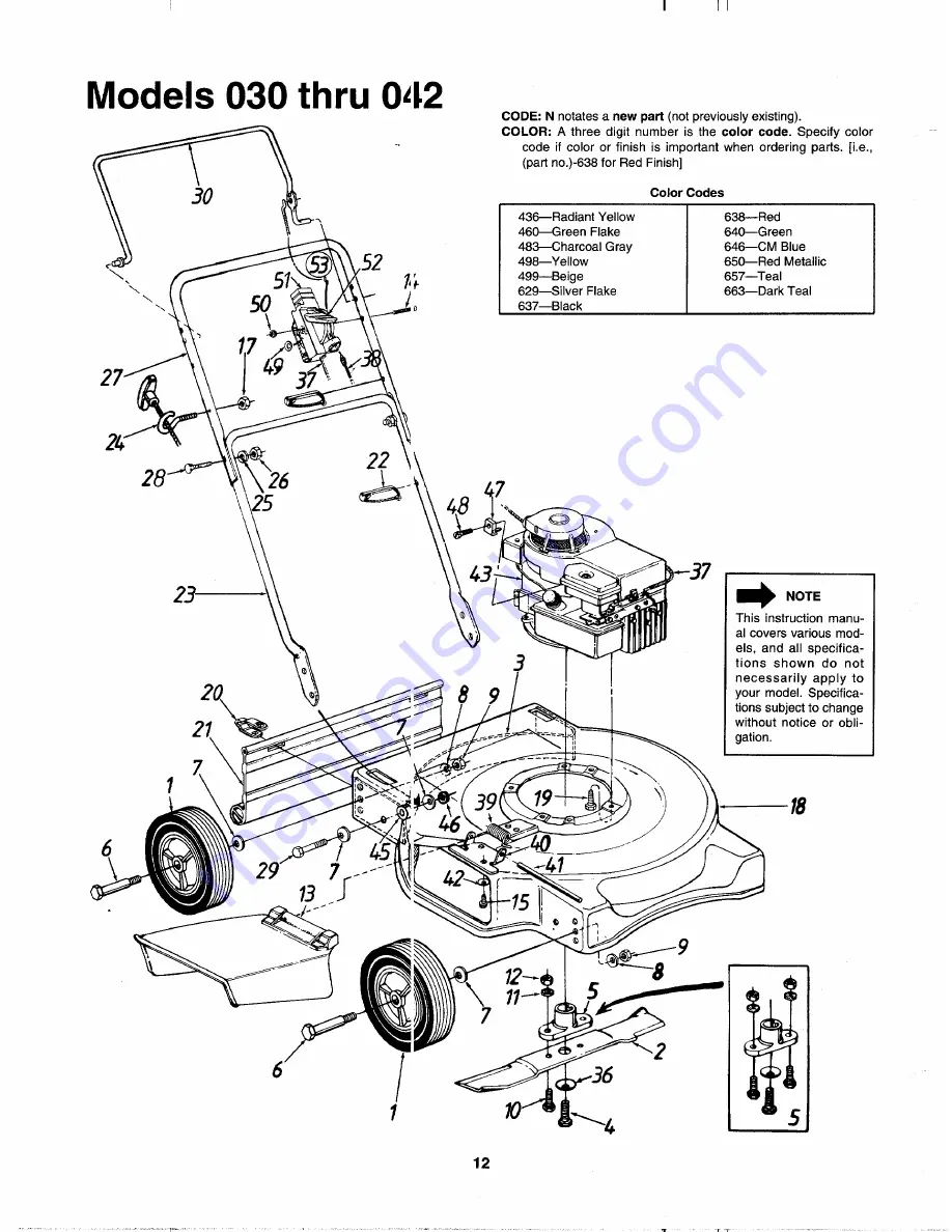 MTD 113-030A000 Series Owner'S Manual Download Page 12