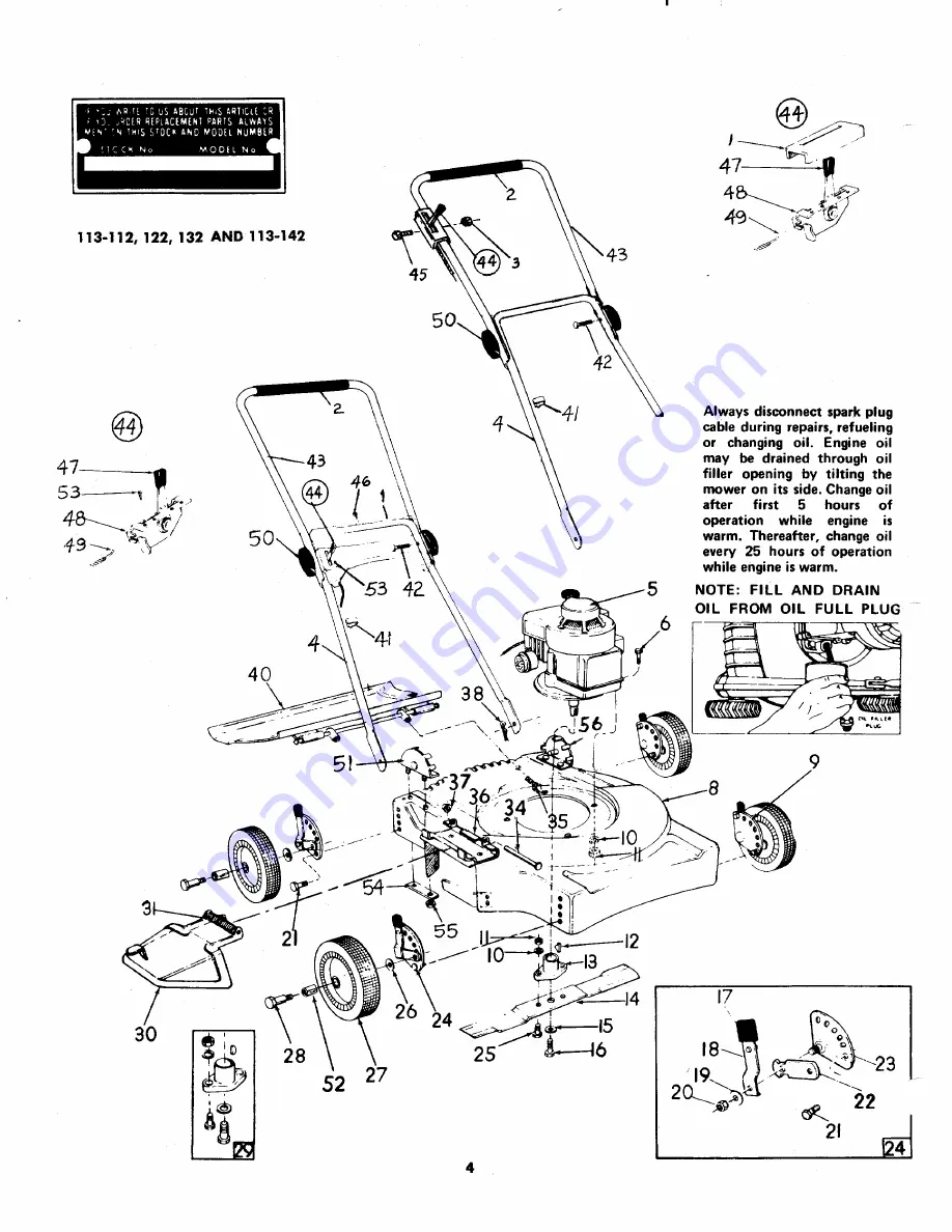 MTD 113-112 Operating/Service Instructions Manual Download Page 4