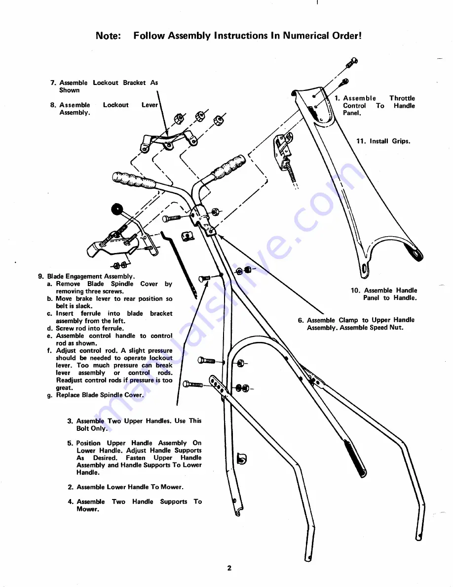 MTD 113-530 A Operating/Service Instructions Manual Download Page 2