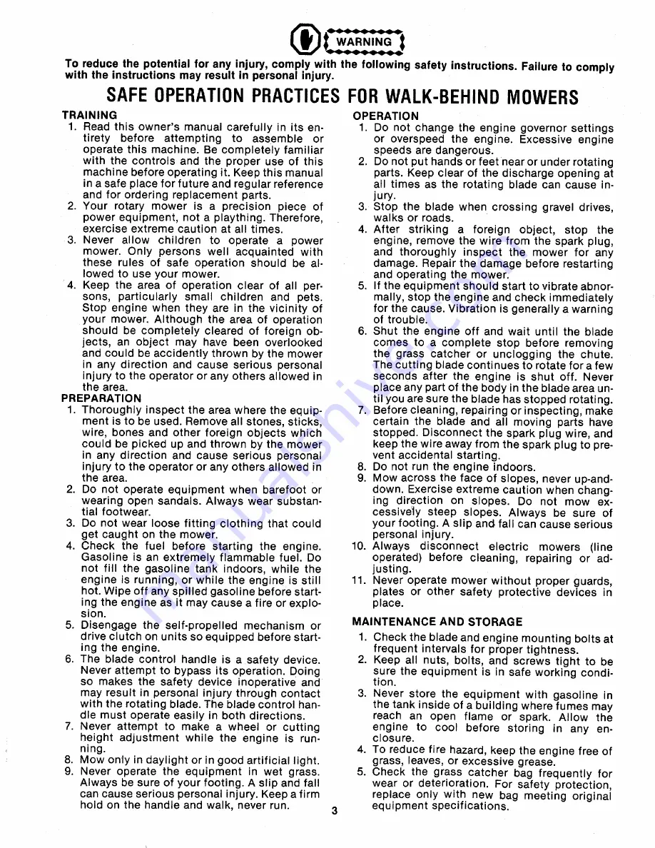 MTD 114-073-000 Owner'S Manual Download Page 3