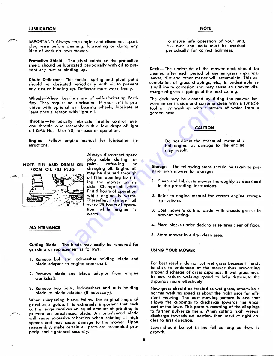 MTD 114-100A Owner'S Operating Service Instruction Manual Download Page 5