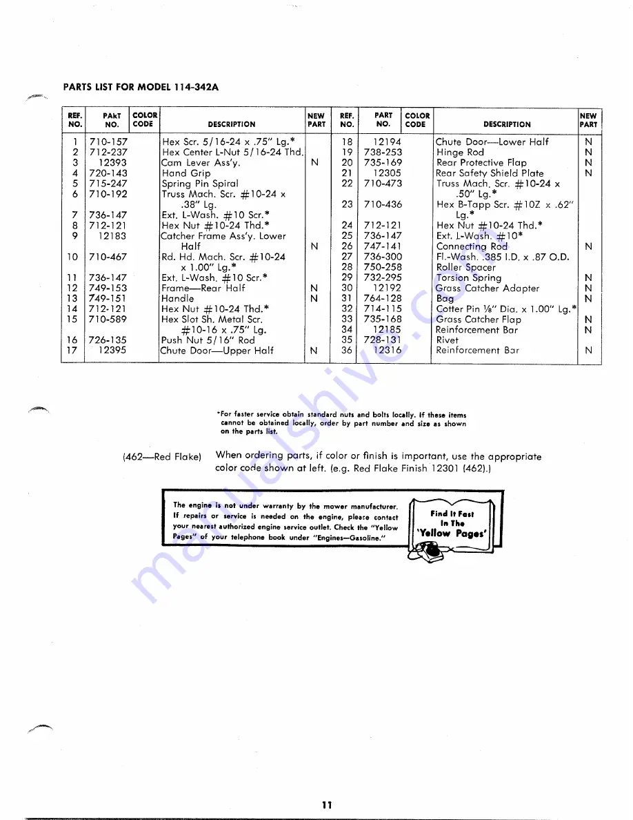 MTD 114-342A Owner'S Operating Service Instruction Manual Download Page 11