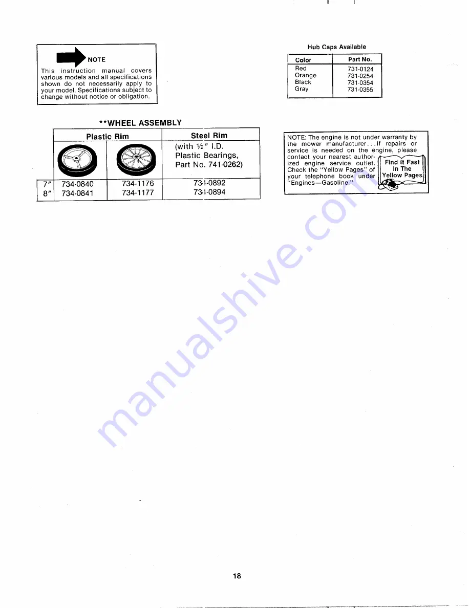 MTD 115-062-352 Owner'S Manual Download Page 18