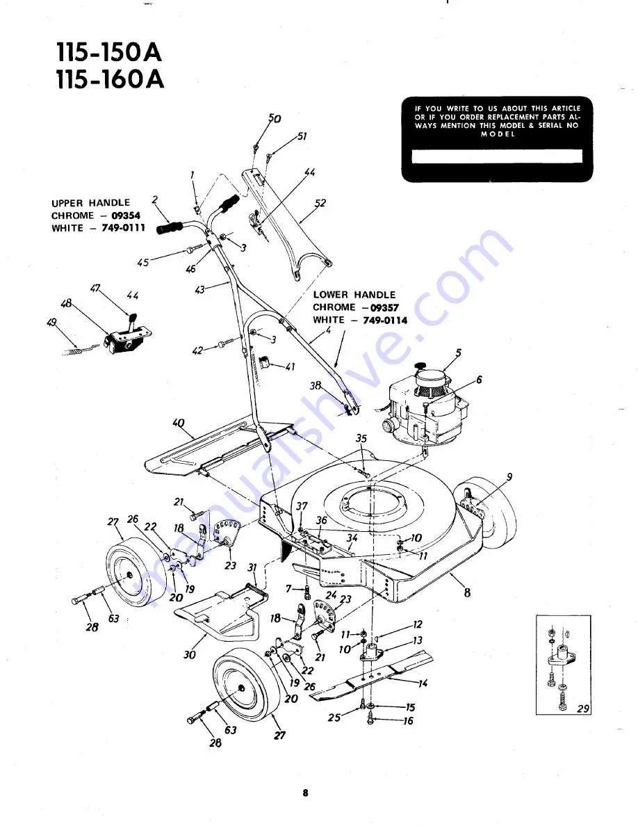 MTD 115-150A Owner'S Operating Service Instruction Manual Download Page 8