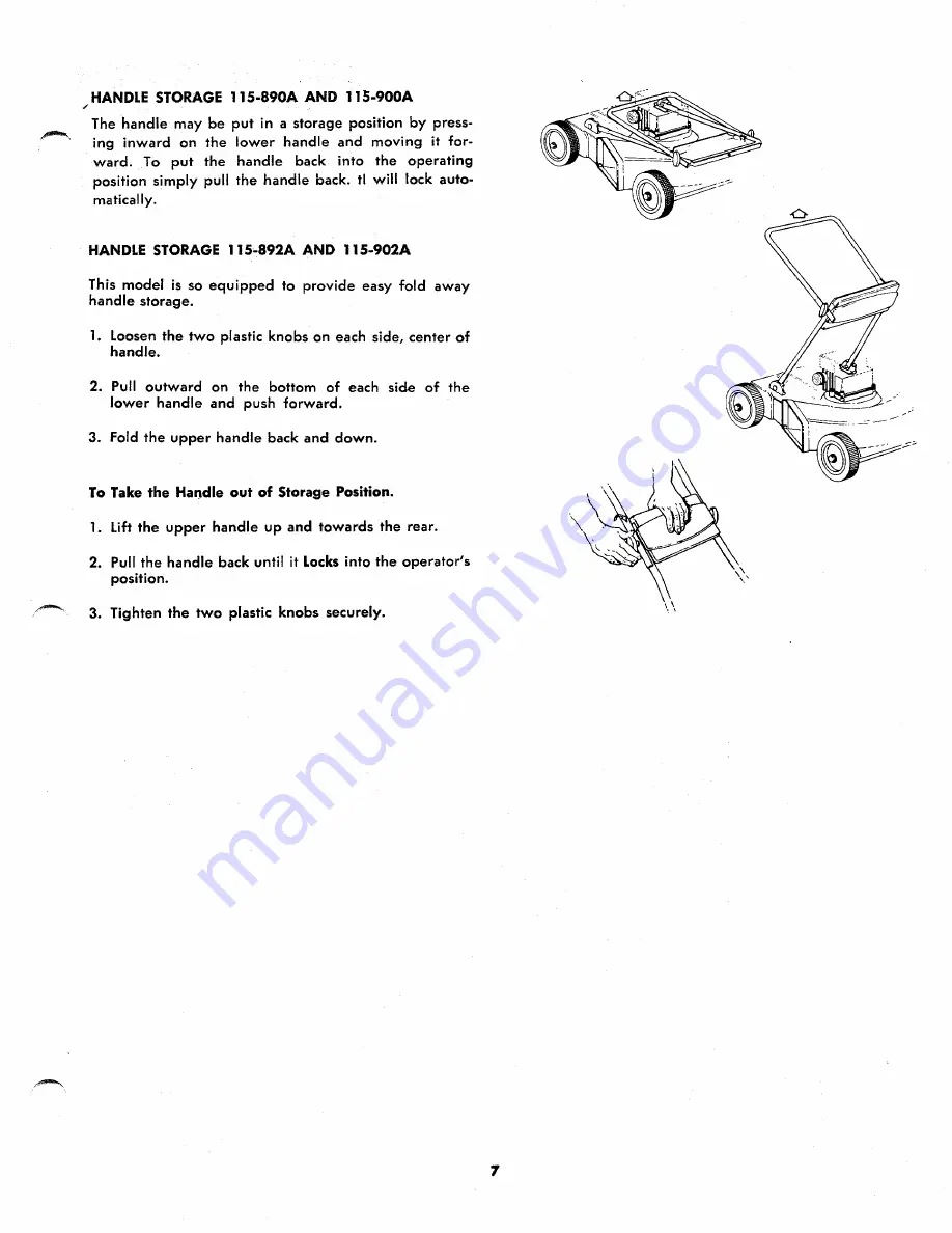 MTD 115-890A Owner'S Operating Service Instruction Manual Download Page 7