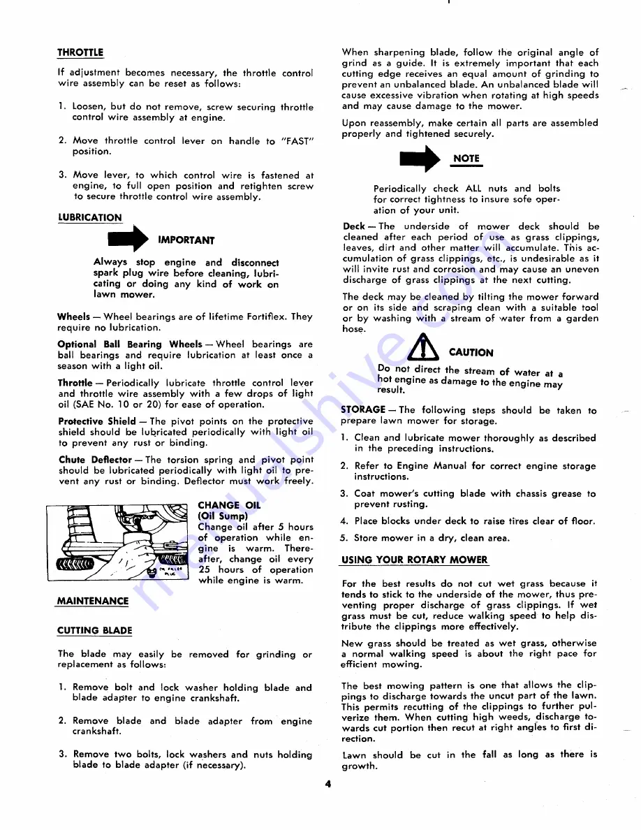 MTD 116-040A Owner'S Operating Service Instruction Manual Download Page 4