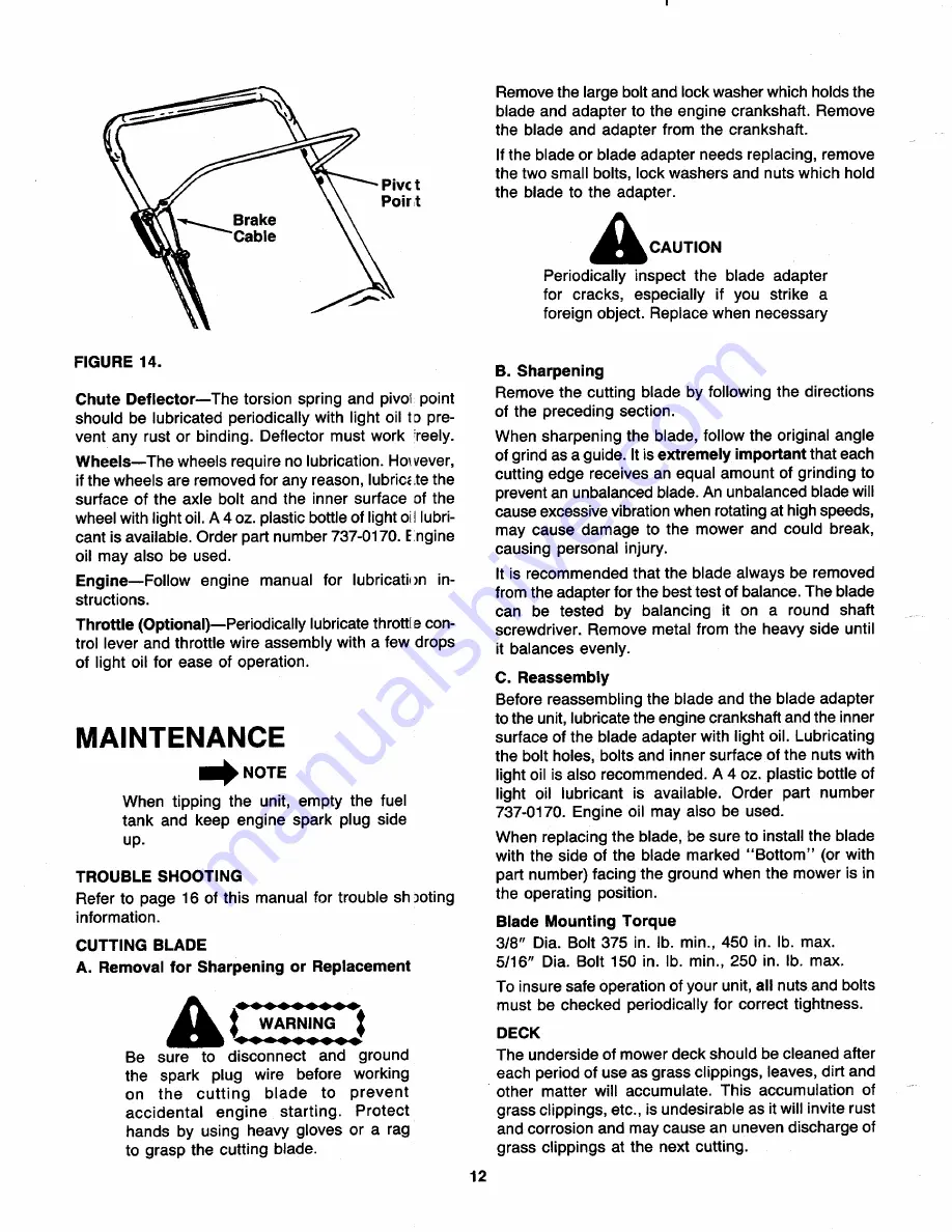 MTD 117-020-000 Owner'S Manual Download Page 12