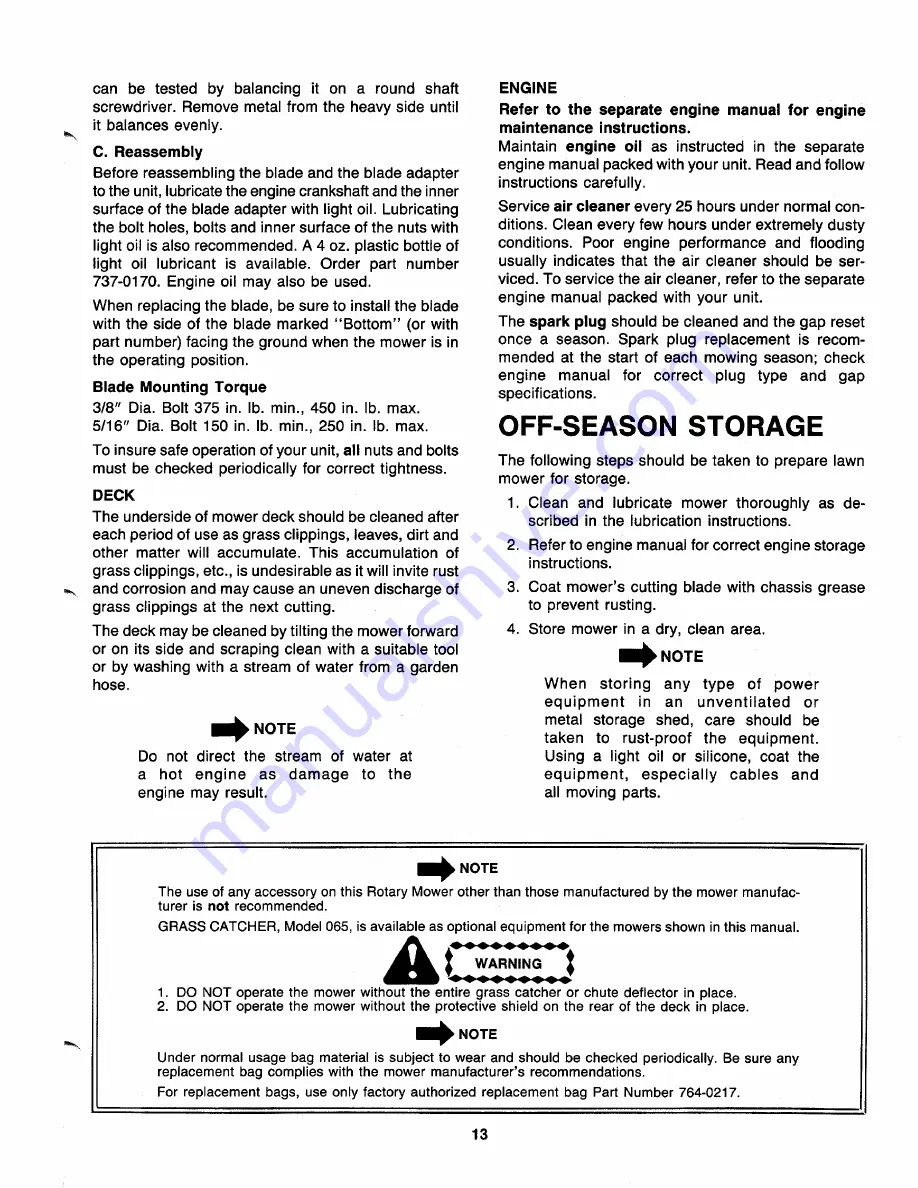 MTD 117-050-000 Owner'S Manual Download Page 13