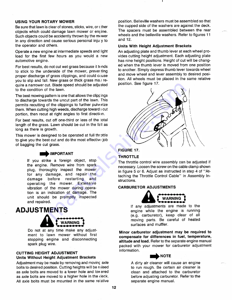 MTD 117-060-000 Owner'S Manual Download Page 12