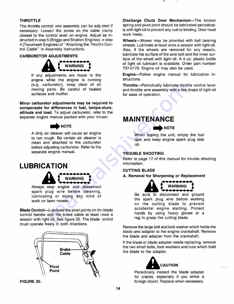 MTD 117-311-000 Owner'S Manual Download Page 14