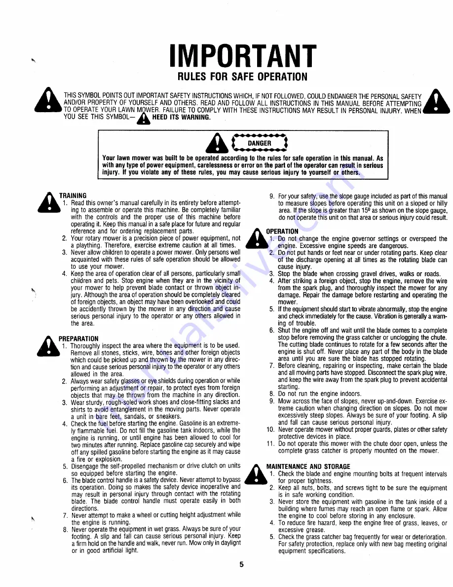 MTD 118-020R000 Owner'S Manual Download Page 5