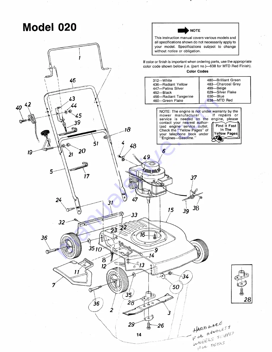 MTD 118-020R000 Owner'S Manual Download Page 14