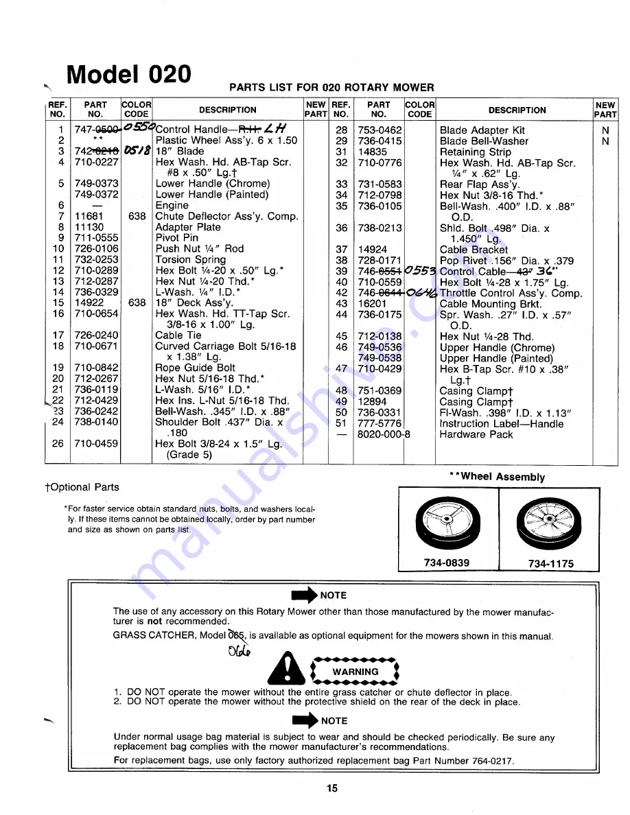 MTD 118-020R000 Owner'S Manual Download Page 15