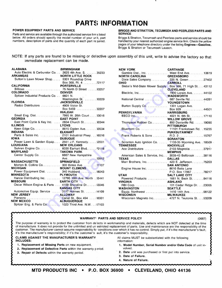 MTD 118-020R000 Owner'S Manual Download Page 16