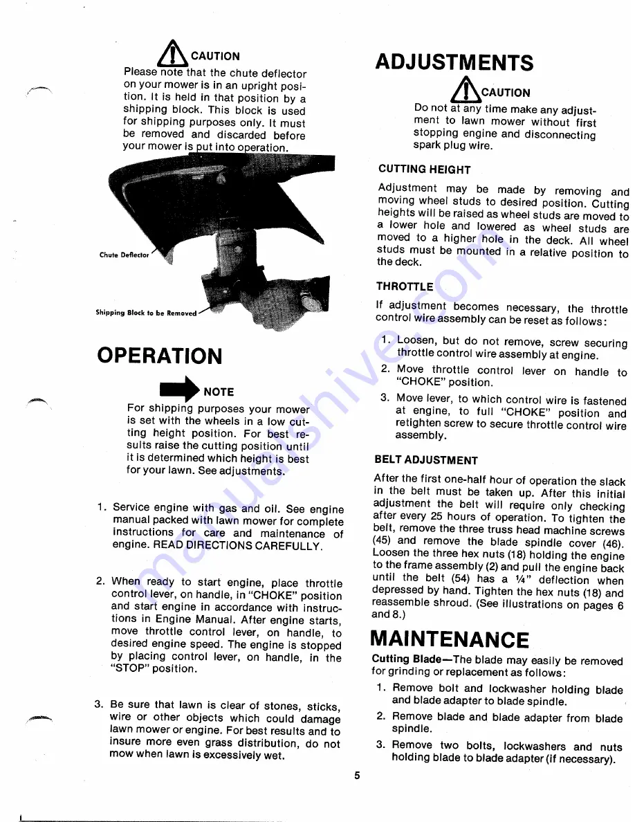 MTD 118-500A Owner'S Manual Download Page 5