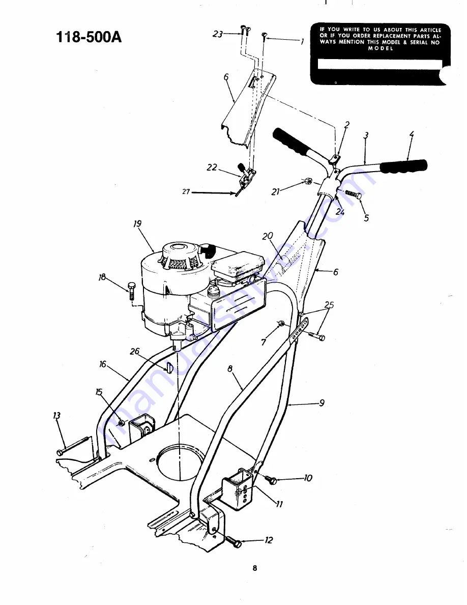 MTD 118-500A Owner'S Manual Download Page 8