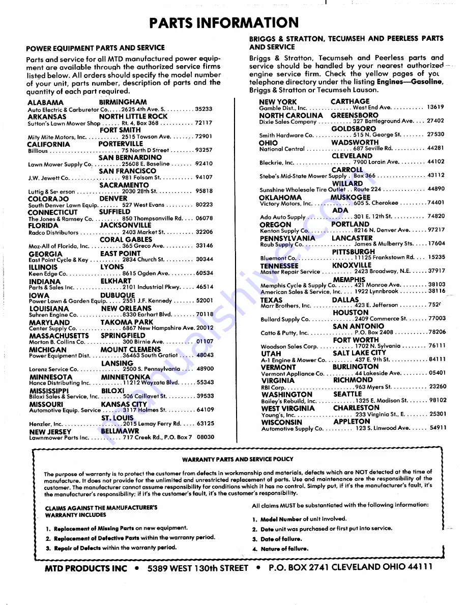 MTD 118-500A Owner'S Manual Download Page 12