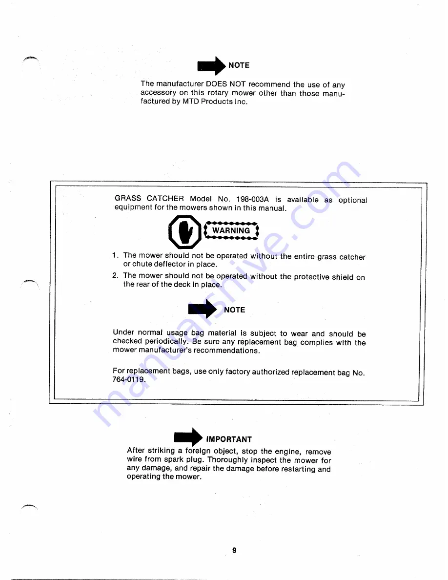 MTD 118-530A Owner'S Manual Download Page 9