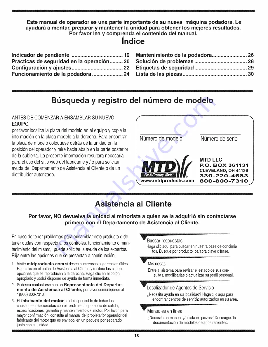 MTD 11A-414E729 Operator'S Manual Download Page 18