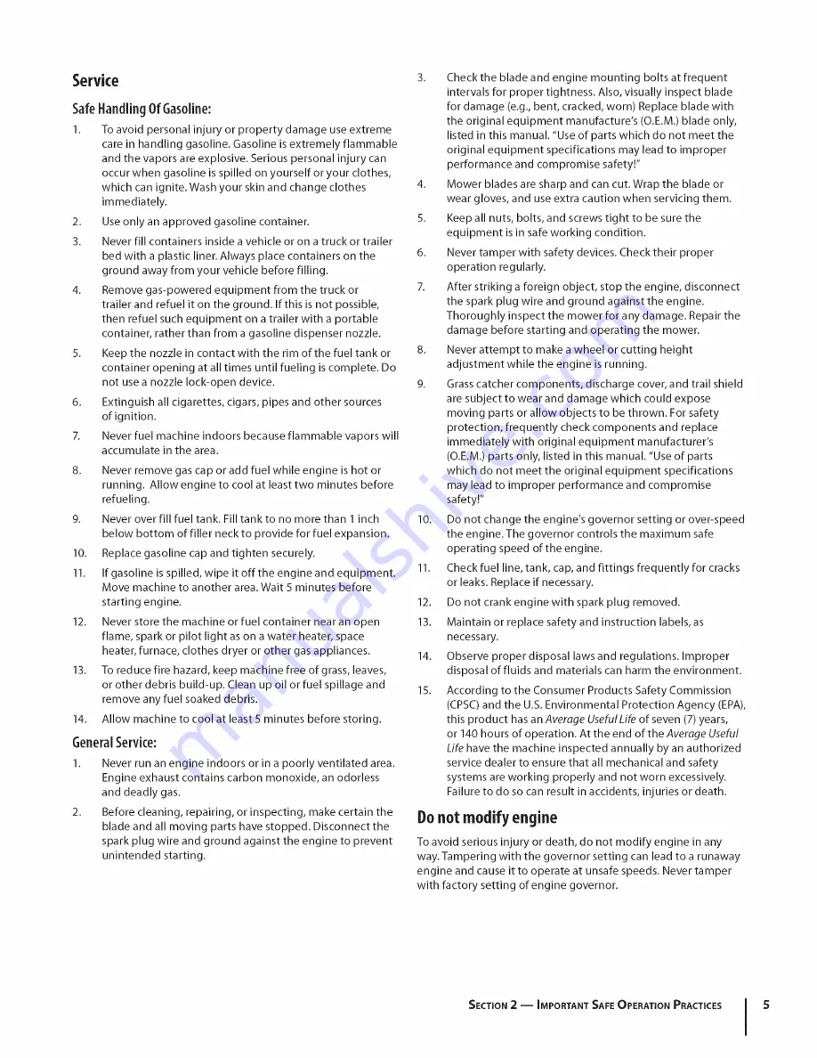 MTD 11A-41K3001 Operator'S Manual Download Page 5