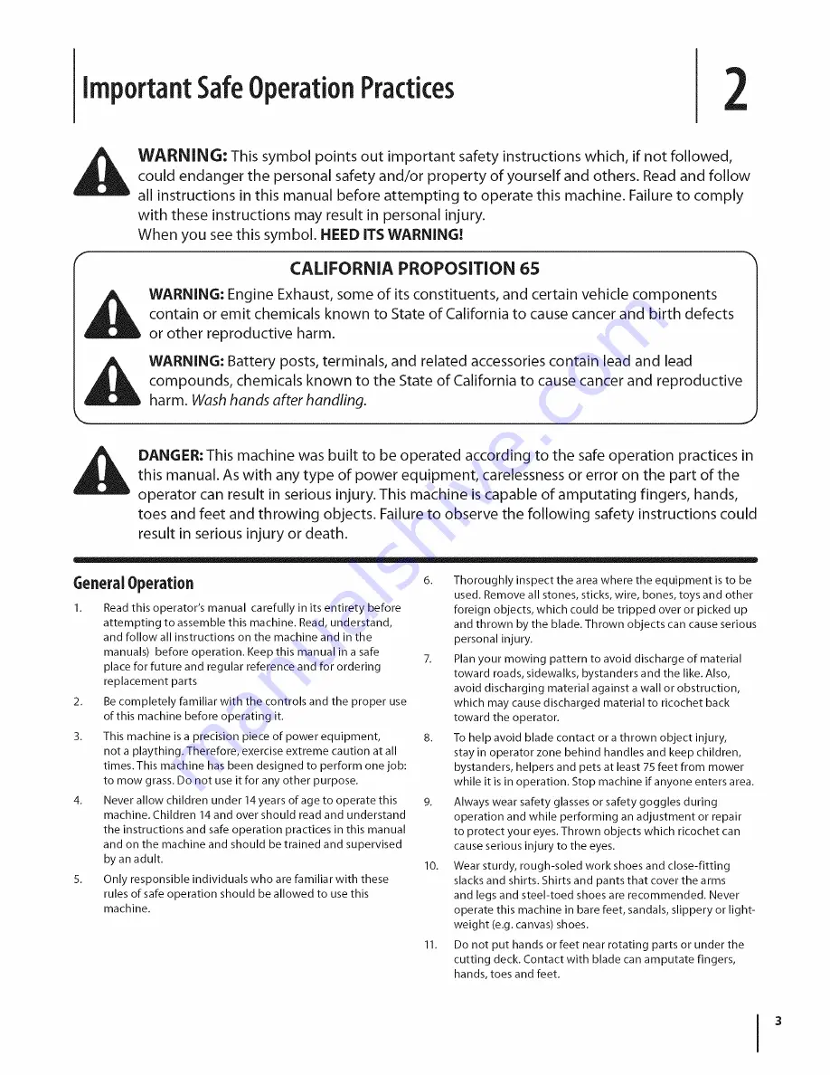 MTD 11A-436Q095 Operator'S Manual Download Page 3