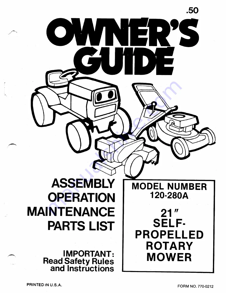 MTD 120-280A Owner'S Manual Download Page 1