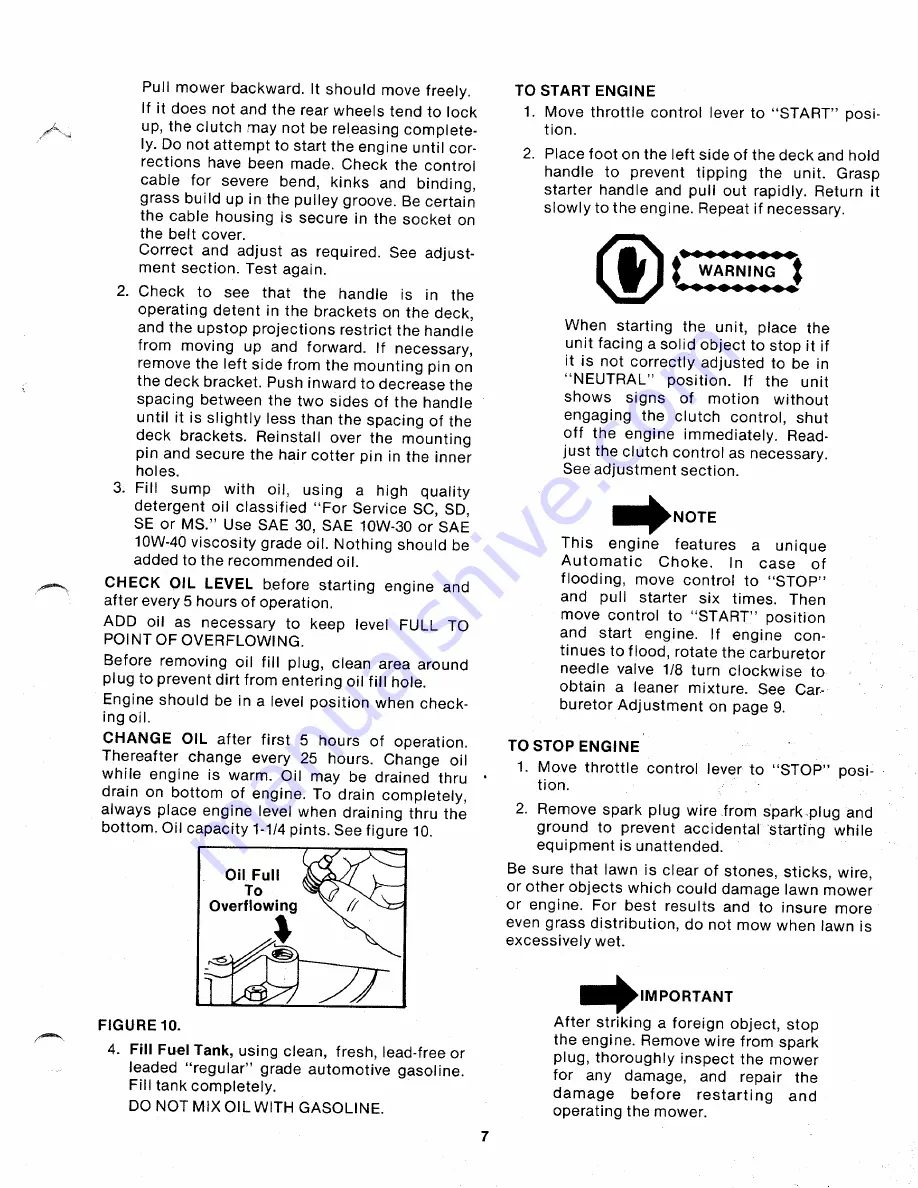 MTD 120-280A Owner'S Manual Download Page 7