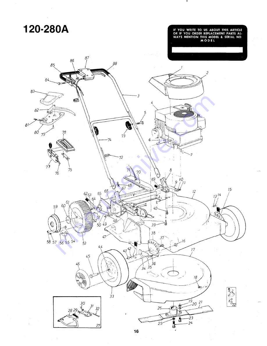 MTD 120-280A Owner'S Manual Download Page 16