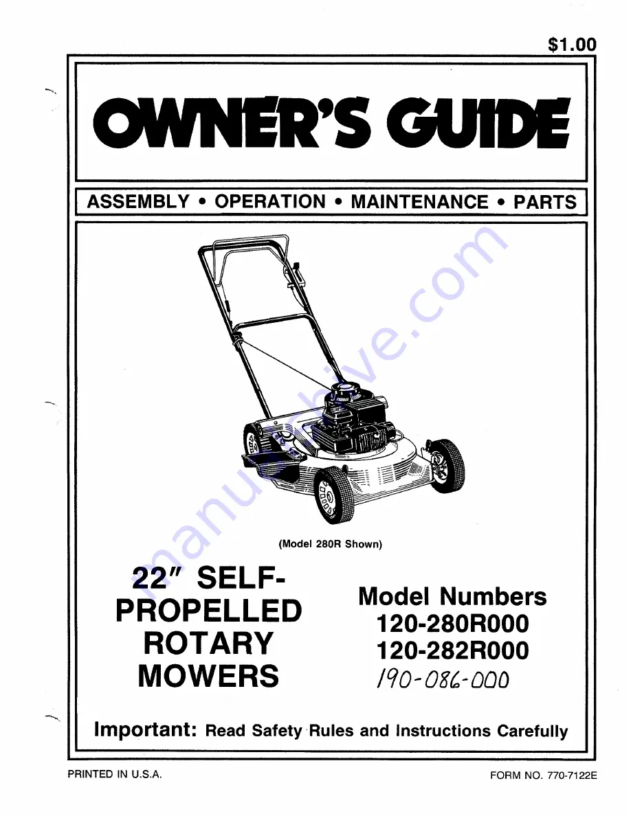 MTD 120-280R000 Owner'S Manual Download Page 1