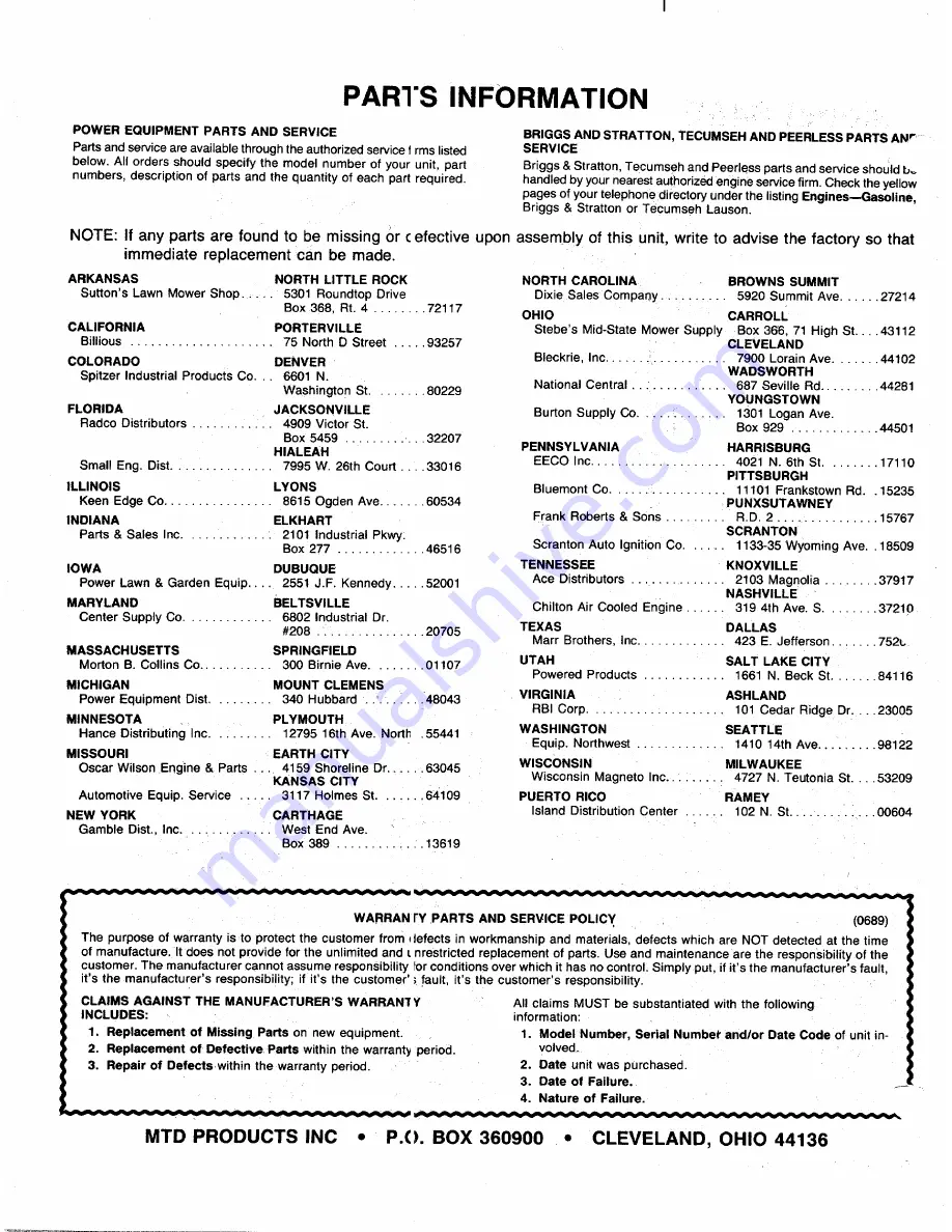 MTD 120-848E000 Owner'S Manual Download Page 24