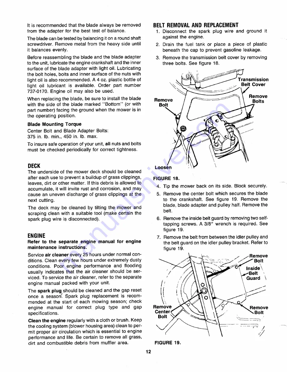 MTD 121-232R000 Owner'S Manual Download Page 12