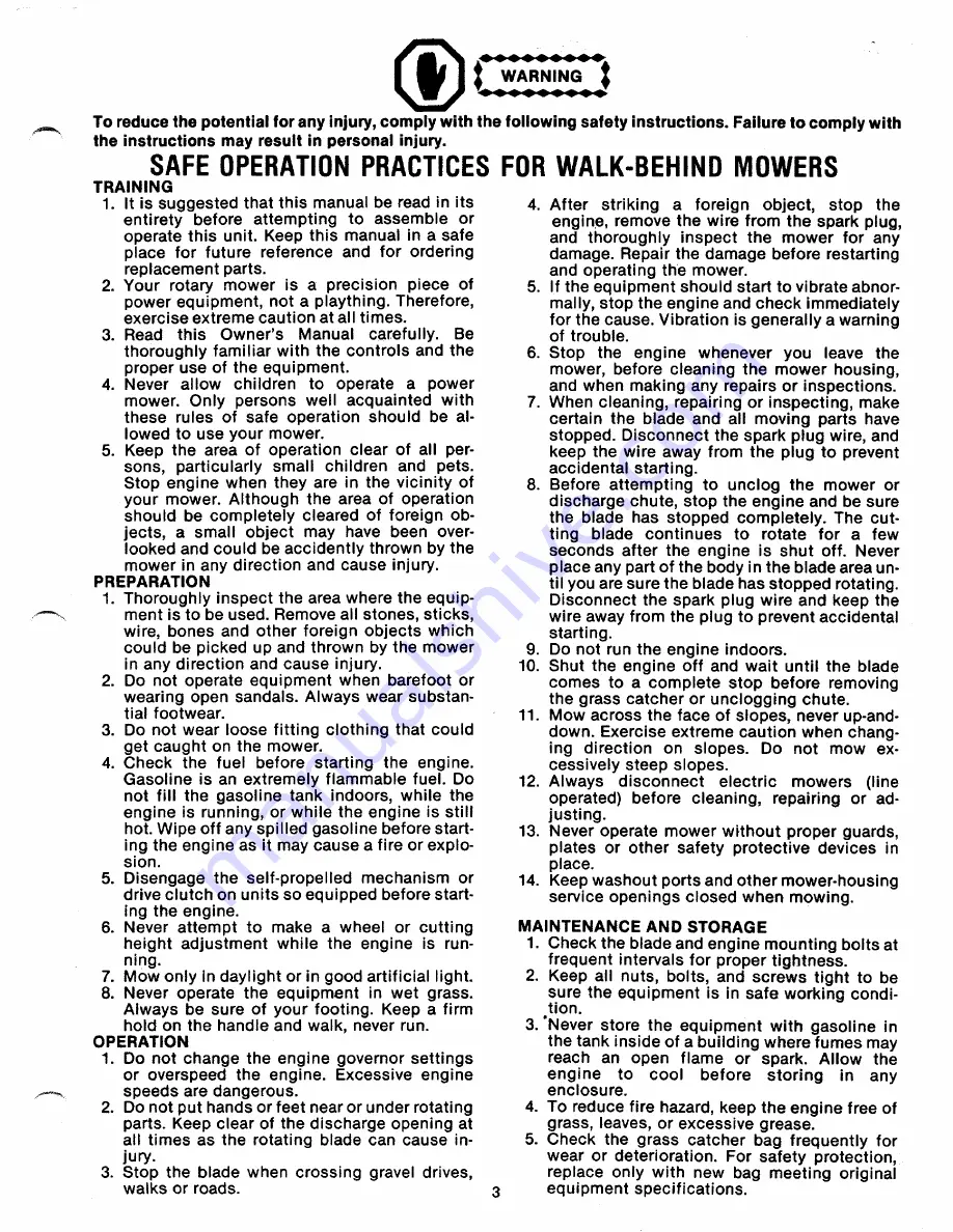 MTD 121-260A Owner'S Manual Download Page 3