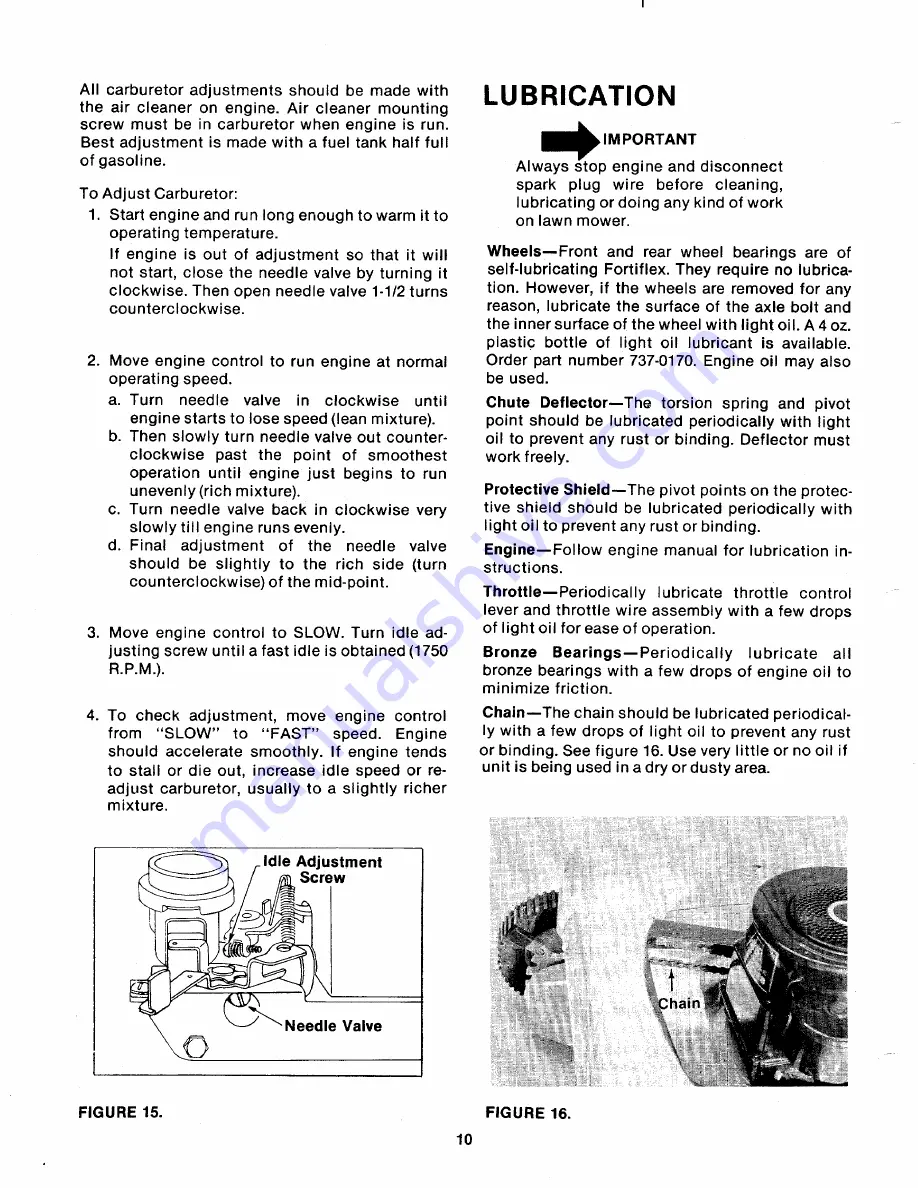 MTD 121-260A Owner'S Manual Download Page 10