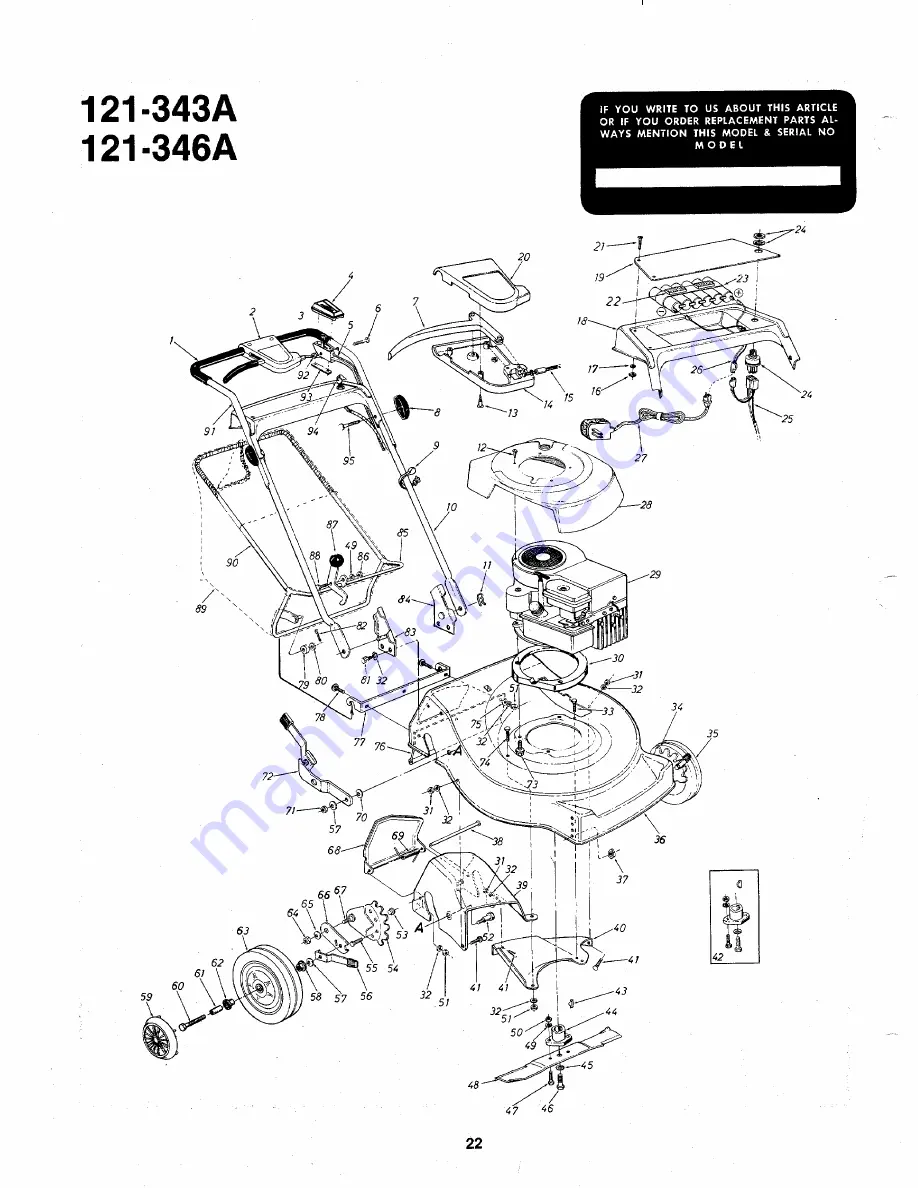 MTD 121-343A Скачать руководство пользователя страница 22