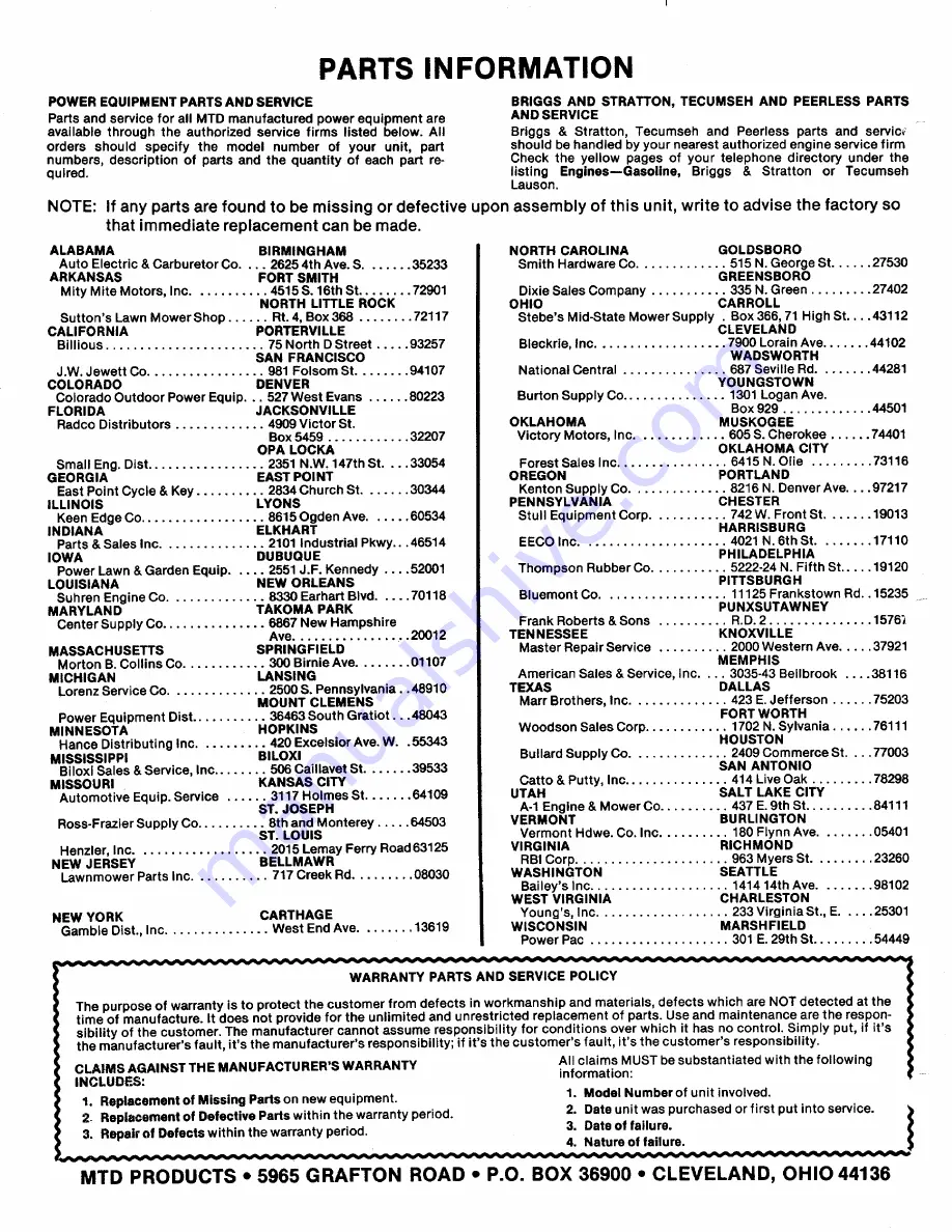 MTD 121-343A Owner'S Manual Download Page 26