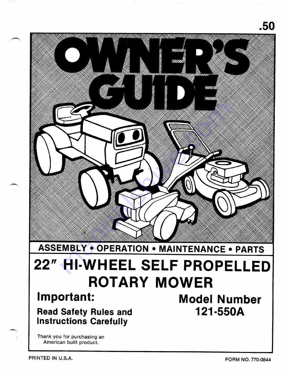 MTD 121-550A Owner'S Manual Download Page 1