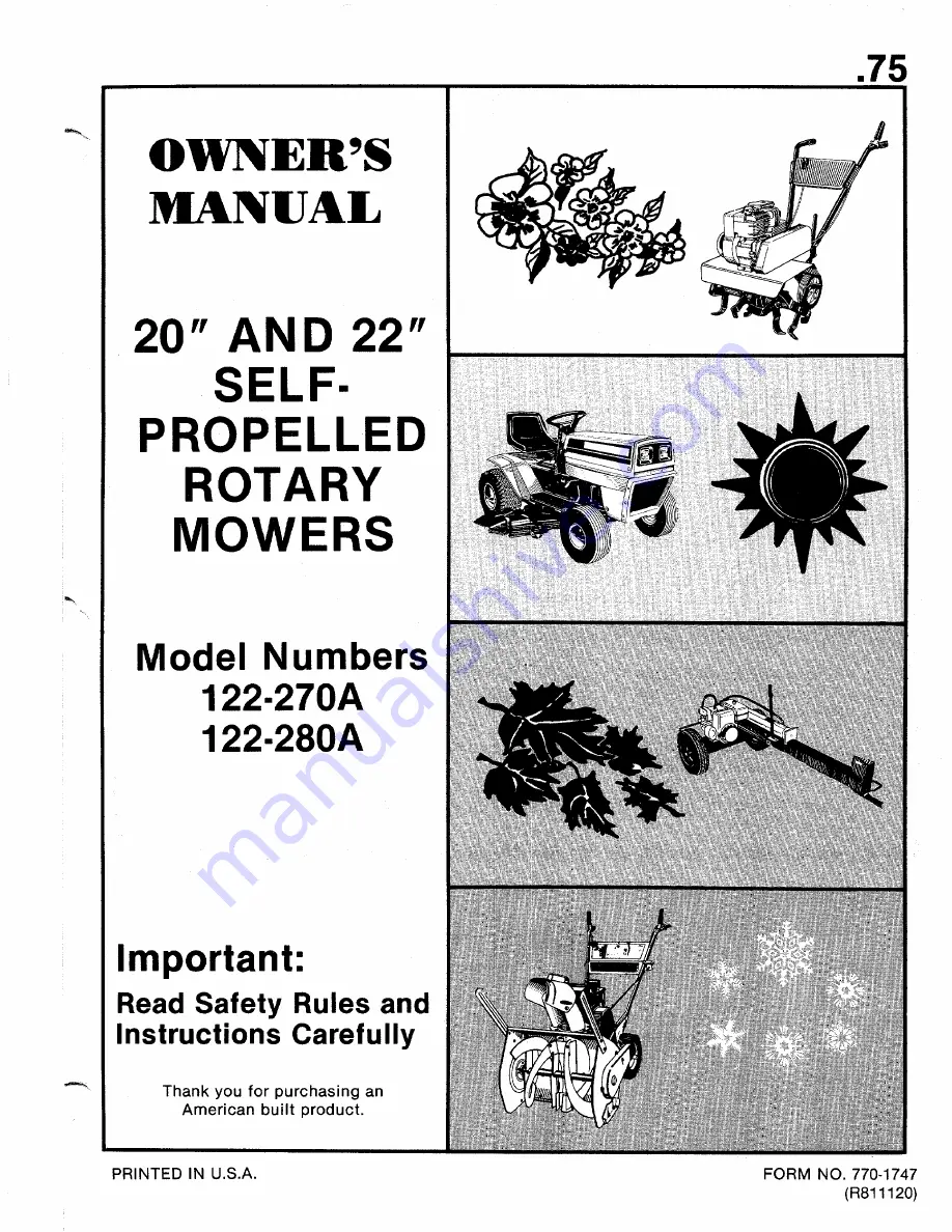 MTD 122-270A Owner'S Manual Download Page 1