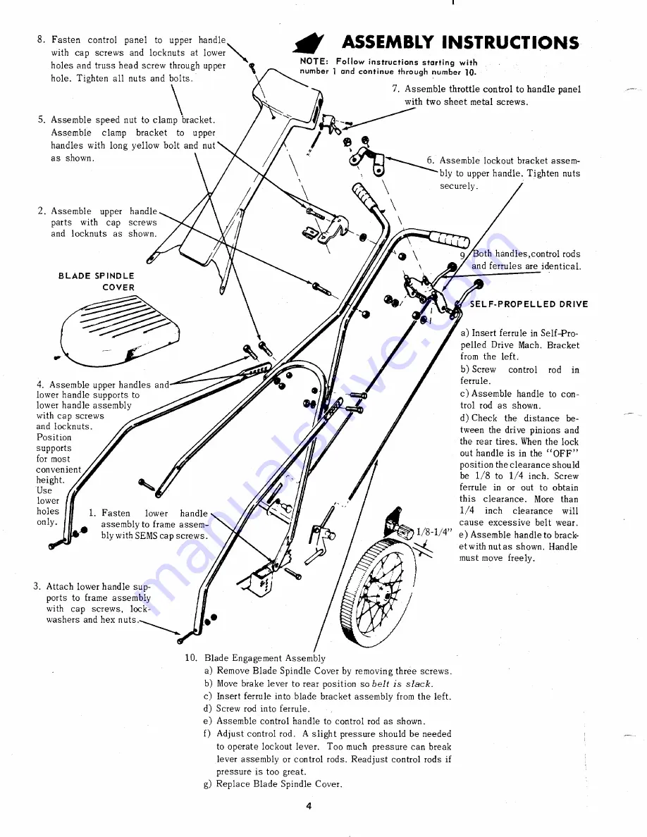 MTD 122-550 Operating/Service Instructions Manual Download Page 4