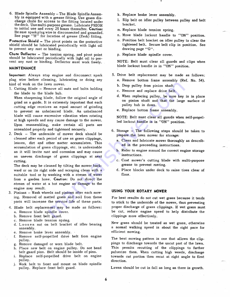 MTD 122-550 Operating/Service Instructions Manual Download Page 6