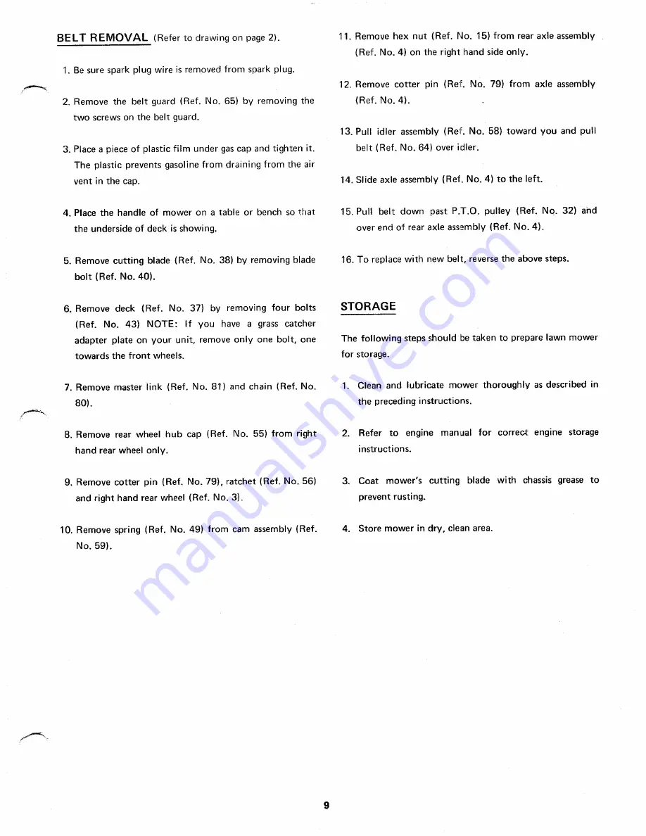 MTD 123-280 Operating/Service Instructions Manual Download Page 9