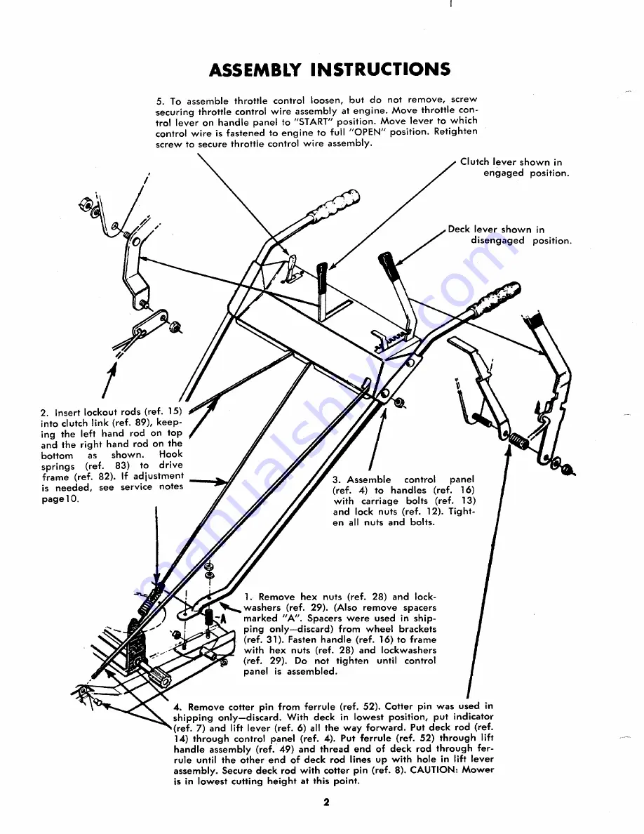 MTD 123-570 Operating/Service Instructions Manual Download Page 2