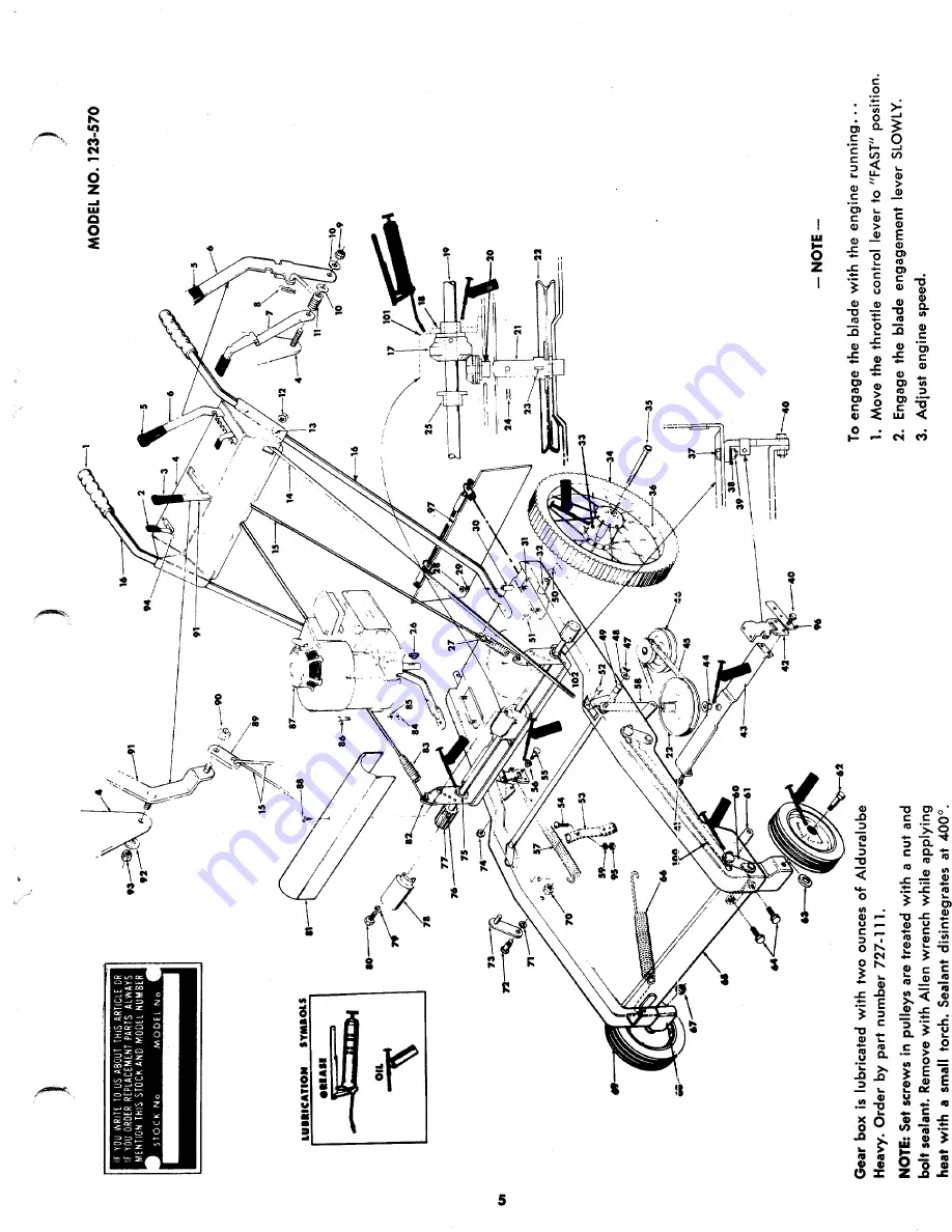 MTD 123-570 Operating/Service Instructions Manual Download Page 5