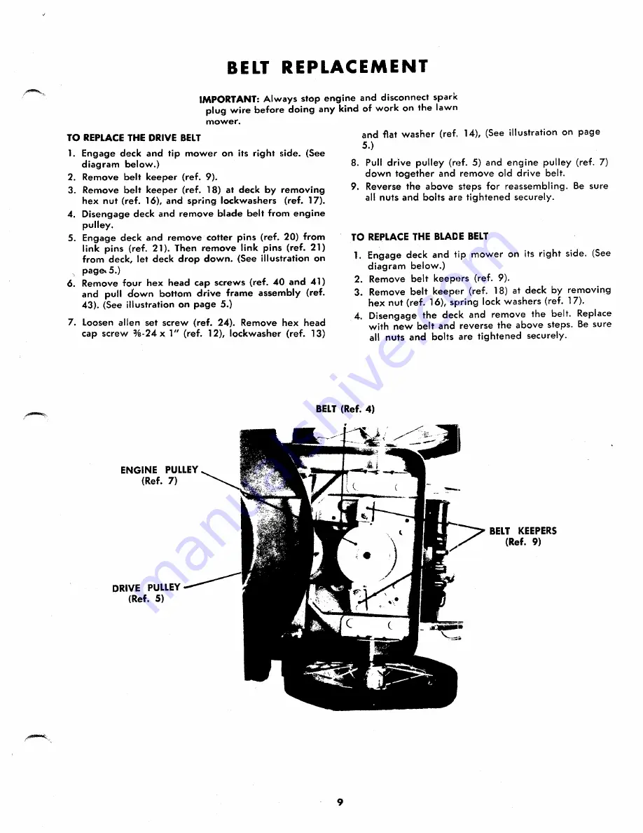 MTD 123-570 Operating/Service Instructions Manual Download Page 9