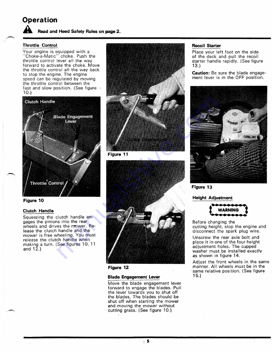 MTD 125-550A Owner'S Operating Service Instruction Manual Download Page 5