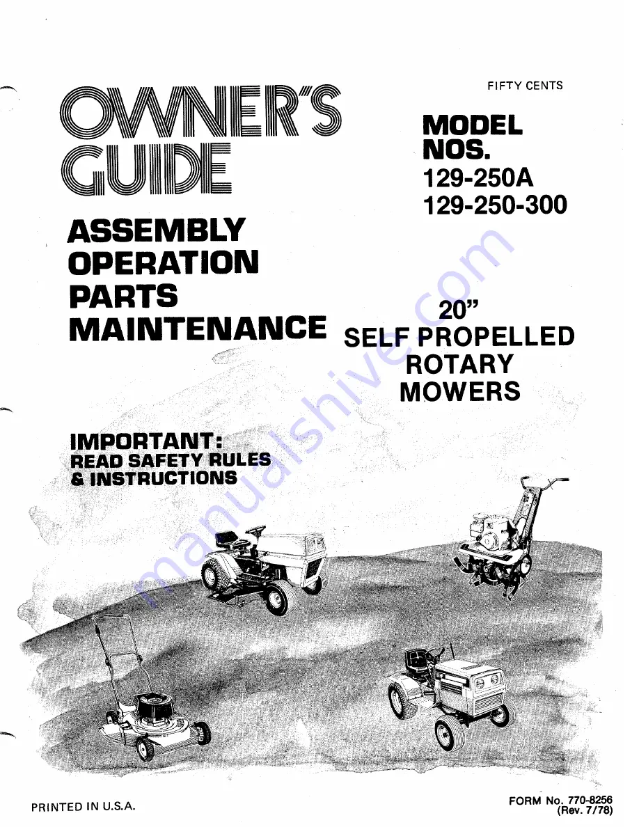 MTD 129-250-300 Owner'S Manual Download Page 1