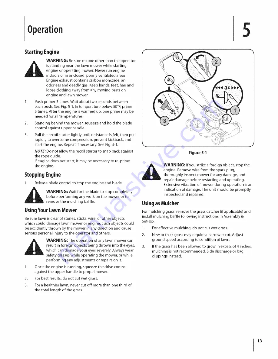 MTD 12A-26JC006 Operator'S Manual Download Page 13